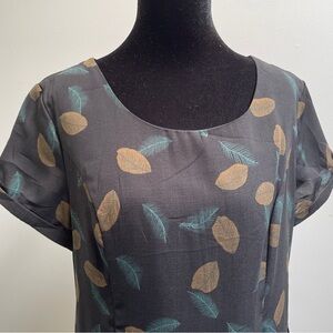 NWT FRNCH Paris black printed short-sleeve dress size L